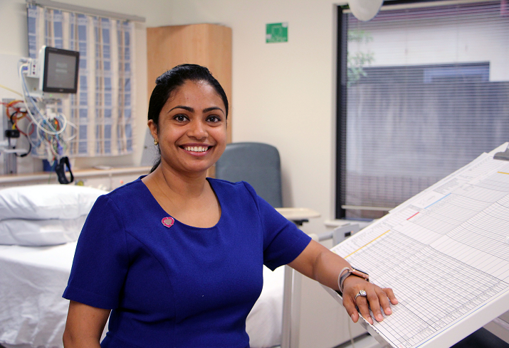 Armadale Hospital’s DonateLife Clinical Nurse Specialist and an ICU nurse staning in front of hospital bed.