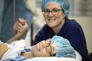 Woman having a c-section