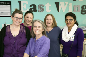 Five women in the East Wing Clinic