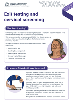 Exit testing and cervical screening