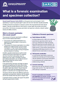 What is a forensic examination and specimen collection