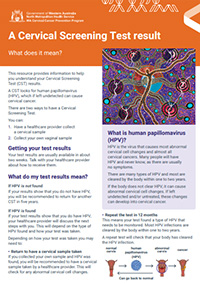 Your Cervical Screening Test Result - Aboriginal Resource